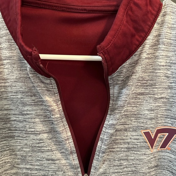 Men's Gray/Maroon Virginia Tech Hokies Prospect Quarter-Zip LS Shirt Sz Large - Picture 5 of 11